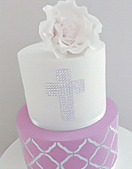 Girls Holy Communion Cake with a cross Sydney